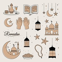 Aesthetic Eid Mubarak illustration, flat | Premium Vector - rawpixel