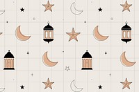 Ramadan social media banner, aesthetic earth brown pattern design psd