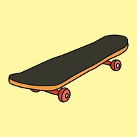 Skateboard sticker, sport equipment creative doodle psd