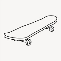 Skateboard sticker, hobby doodle line art psd