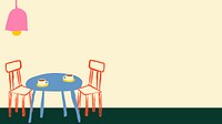 Aesthetic dining corner HD wallpaper, furniture doodle background