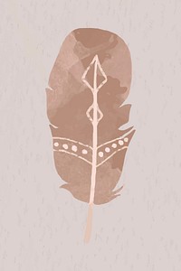 Boho style feather icon vector