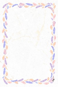 Pastel Boho feather border vector