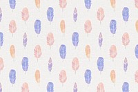 Pastel purple Bohemian background psd feather pattern