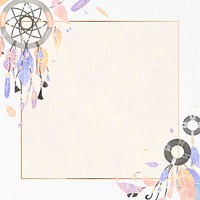 Dream catcher frame vector Boho style