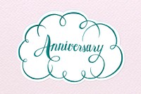 Calligraphy sticker vector anniversary