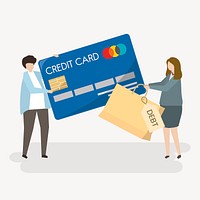 Financial illustration, credit card debt