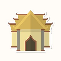 Buddhist temple sticker design element vector