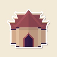 Buddhist temple sticker design element vector