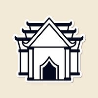 Buddhist temple sticker design element vector