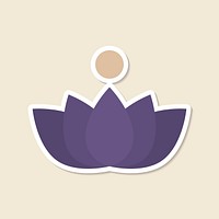 Lotus flower sticker design element vector