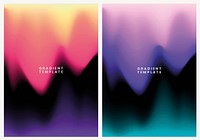 Poster template vector abstract gradient style set