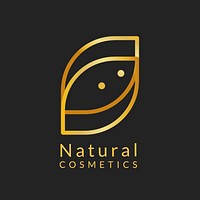 Gold leaf spa logo template, classy nature design vector