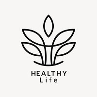 Wellness business logo template, leaf modern design vector