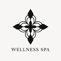 Wellness spa logo, flower modern design vector