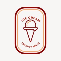 Ice cream shop logo food business template for branding design, minimal style vector