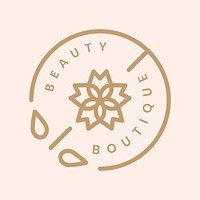 Beauty boutique logo template, creative pink design vector