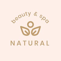 Beauty spa logo template, nature leaf creative design vector