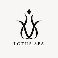 Spa center lotus logo, flower modern design vector