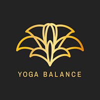 Modern yoga logo template, classy gold wellness business vector