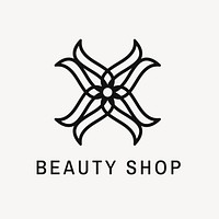 Modern beauty shop logo, flower professional creative design vector