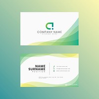 Business card template vector abstract wave pattern set