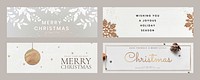 Christmas banner template vector set for social media
