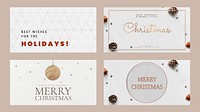 Christmas vector social media ads template set