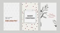 Christmas template vector social media story set