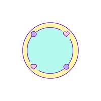 Cute pastel round badge vector