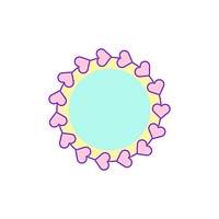 Cute pastel round badge vector