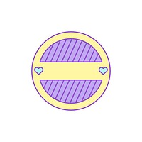 Cute pastel round badge vector