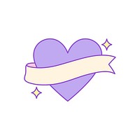 Pastel heart-shape vector badge