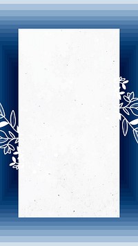 Blue rectangle floral mobile phone background vector