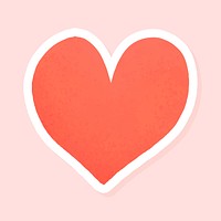 Red love heart shaped icon social ads template vector