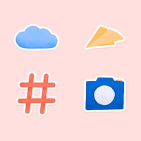 Social media icon collection social ads template vector