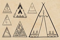 Doodle bohemian tipi vector hand drawn illustration