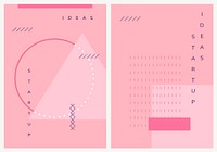 Pink poster template vector set