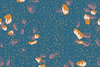 Terrazzo seamless pattern background vector in navy blue