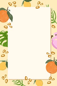 Tropical summer rectangle frame on a beige background vector