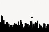 Toronto cityscape silhouette background, famous landmark psd