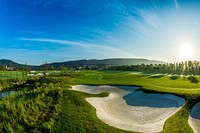 Golf course. Original public domain image from Wikimedia Commons