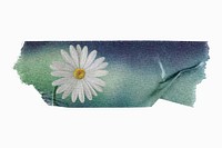 White daisy flower, washi tape element, Sprig image