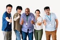 Business team thumbs up isolated image psd