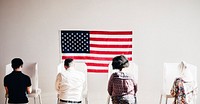 American at a polling booth