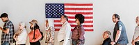 American queuing at a polling place