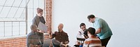 Diverse business people discussing in a workshop