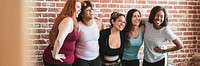 Diverse happy active women in a studio