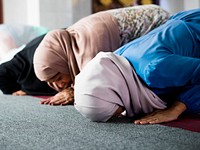 Muslim praying in Sujud posture