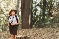 Woman appreciating the beauty of the nature